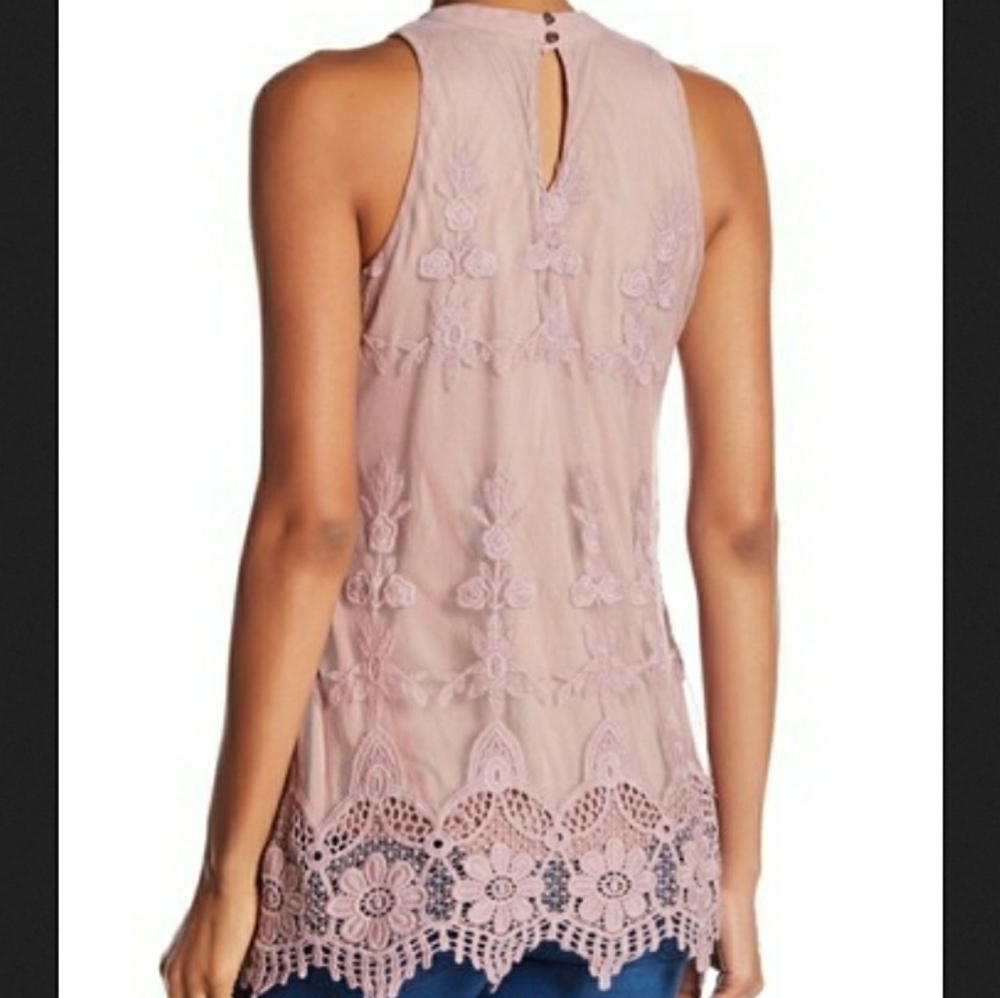 Want & Need Embroidered Sleeveless Lace Tank - Picture 2 of 14